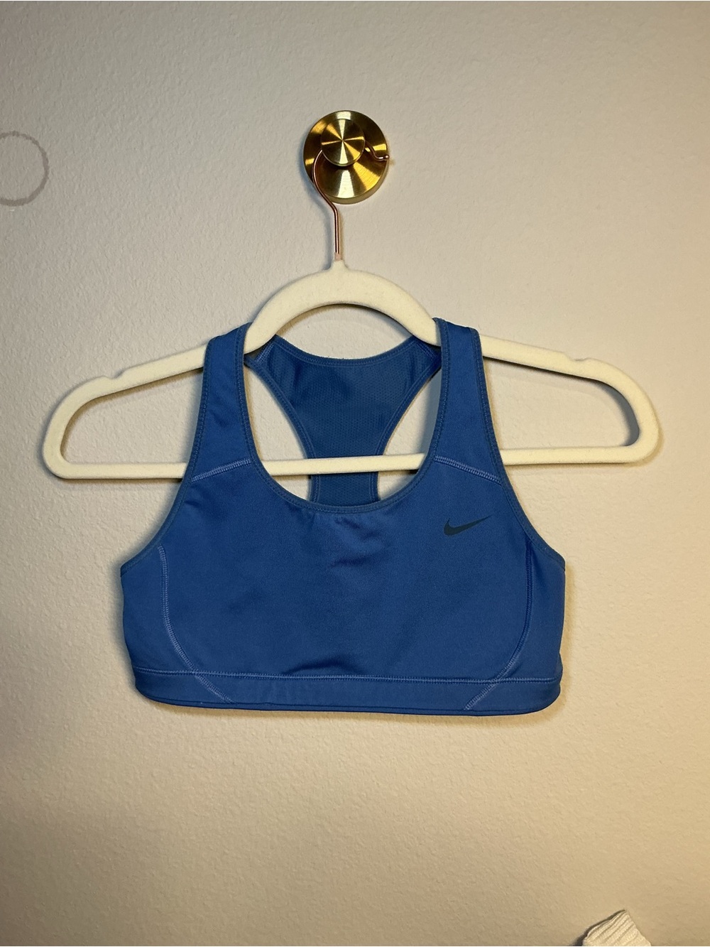 Nike Royal Blue Racerback Sports Bra with Black Swoosh - Picture 2 of 5